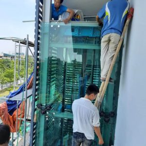 Thi công thang máy lồng kính cho khách sạn